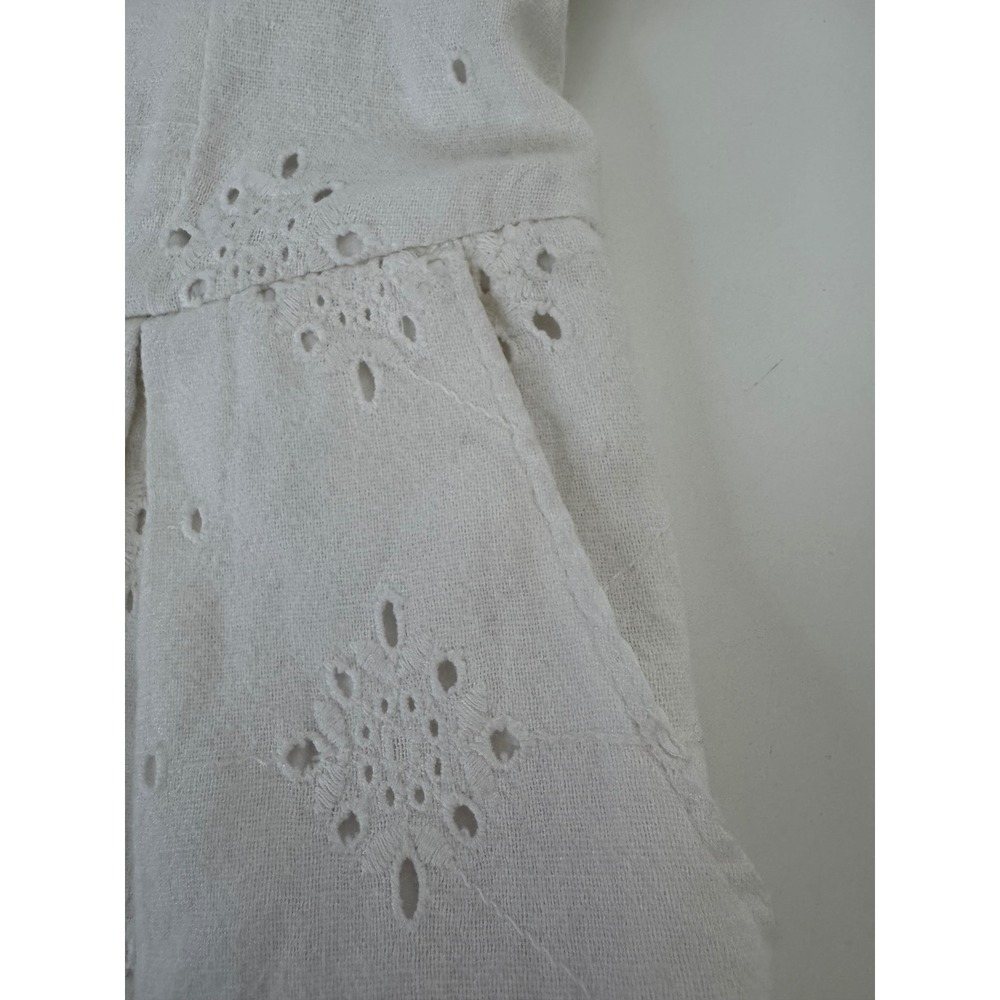 Hollister White Eyelet Button Front Romper Smocked Back Girly Jumpsuit NWT Sz S - Picture 7 of 13